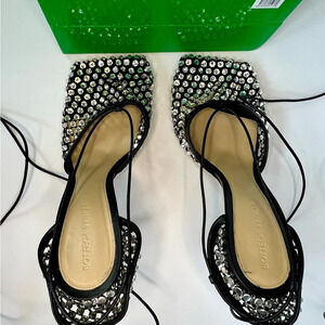 BOTTEGA VENETA Sparkle Stretch Lace-Up Sandal